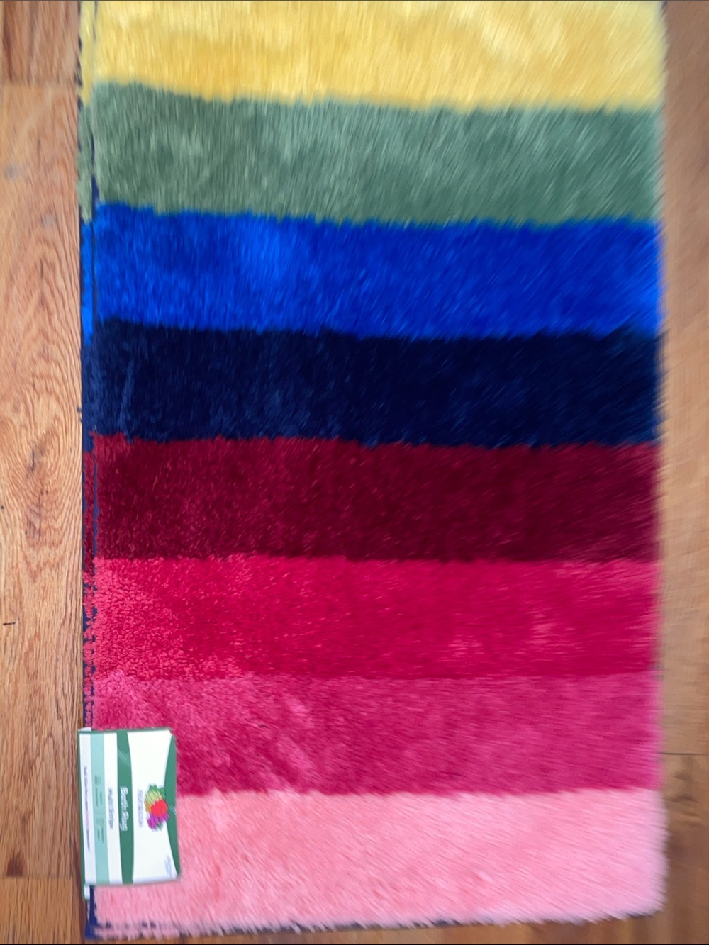 Fruit of the Loom Rainbow Multicolor Bathroom Rug Pink, Red, Blue, Green, Yellow